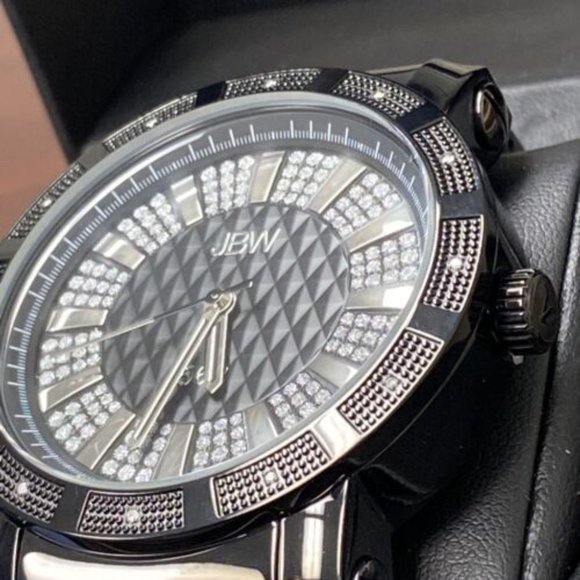 JBW 562 Diamond Wrist Watch Black on Black Luxury Jewelry - Picture 5 of 7